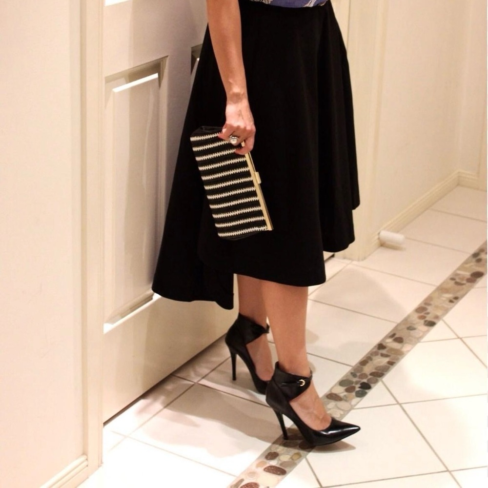Nine West Ankle Black Leather Pumps